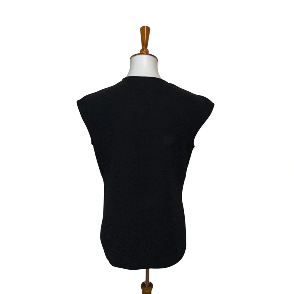 J. Crew Cap Sleeve Top Black Size 6